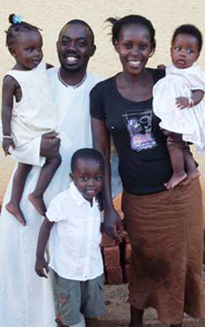 Hanan Bulime, wife Eve and children